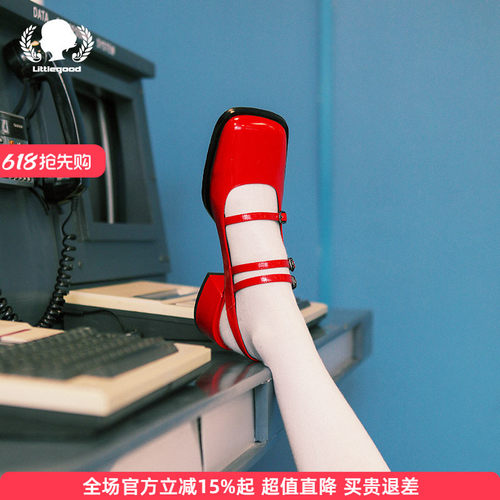 littlegood仙女风甜美玛丽珍鞋