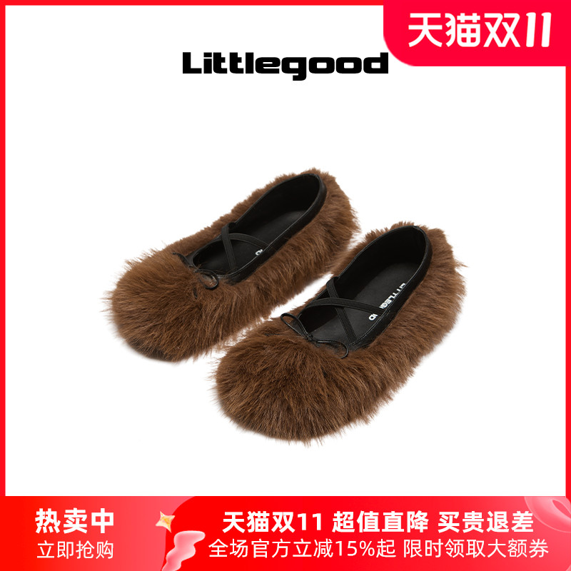 littlgood毛毛玛丽珍鞋