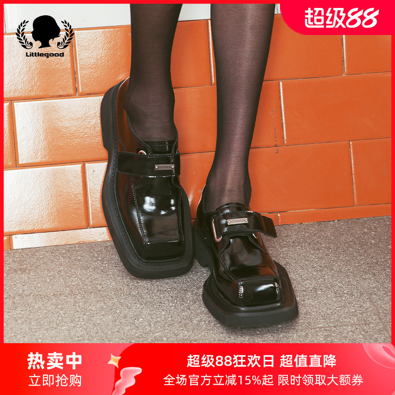 littlegood百搭设计感潮酷小皮鞋