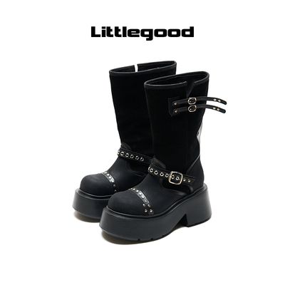 【新品折扣】littlegood英伦朋克风马丁靴女2025冬季新款百搭厚底