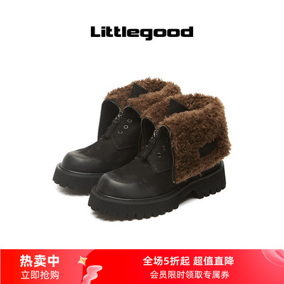 【新品折扣】littlegood复古厚底马丁靴加绒两穿2025秋季新款百搭