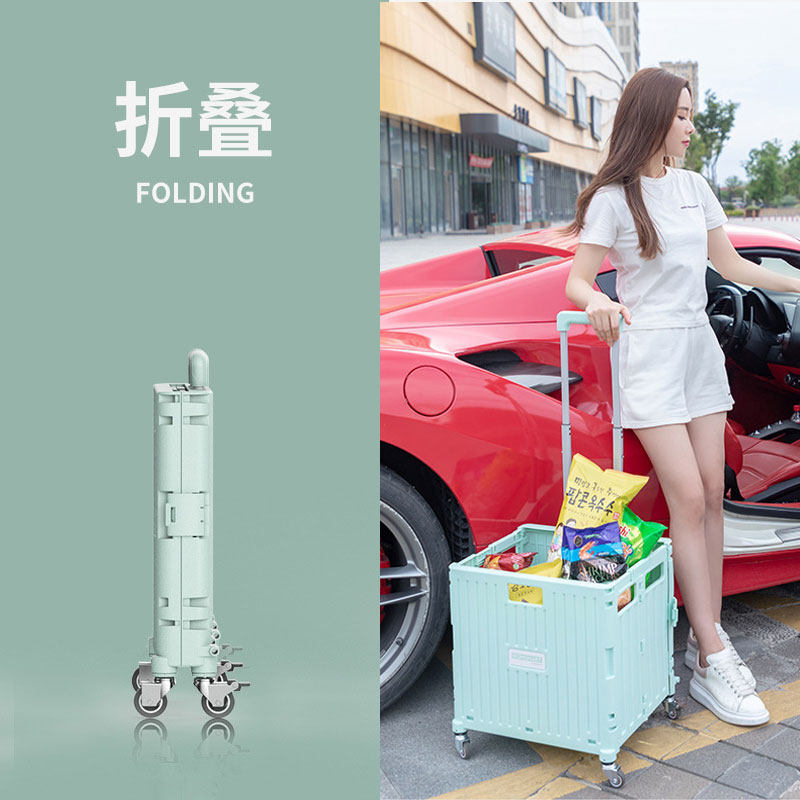 老人买菜小拉车折叠拉杆箱儿童轮滑鞋收纳箱爬楼梯推车取快递神器