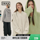 情侣慵懒风套头毛衣外套女男 23年新秋潮牌宽松连帽针织衫 INXX