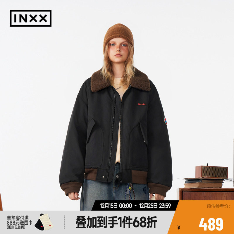 【INXX】Standby潮牌新品复古可拆卸毛领夹克棉服外套XME4161446