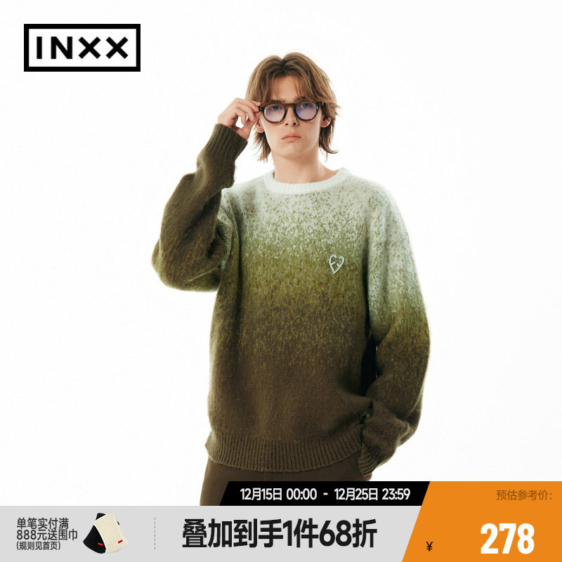 【INXX】APYD 潮牌新品圆领渐变针织衫男女同款毛衣APE4061326