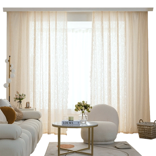 2026新款定珠凤尾纱绍兴柯桥窗帘纱帘卧室客厅阳台半遮光浪漫纱帘