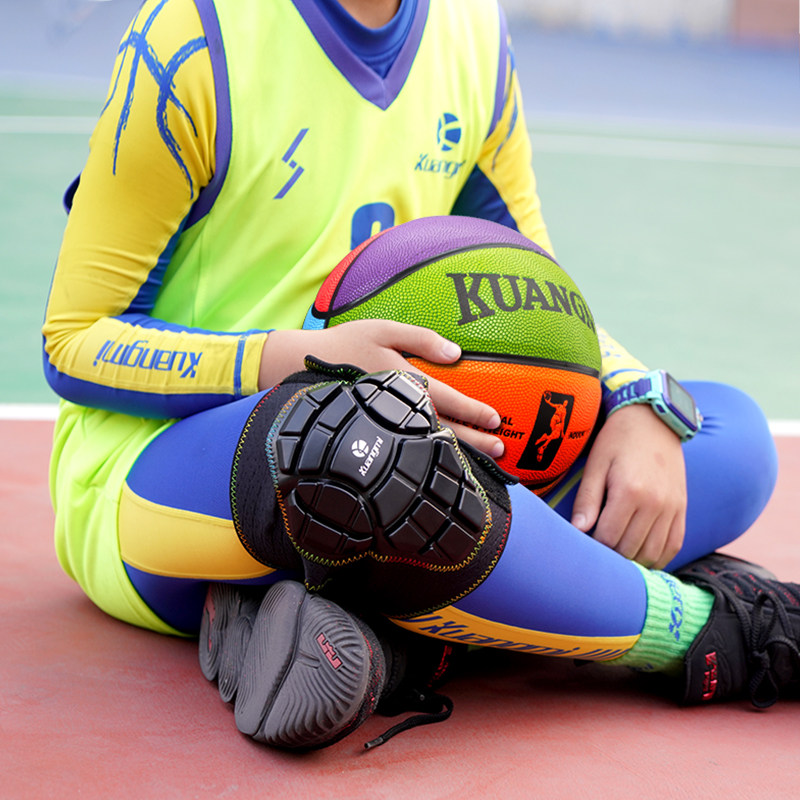 狂迷儿童防撞蜂窝护膝 短款篮球轮滑自行车舞蹈运动透气防摔护具