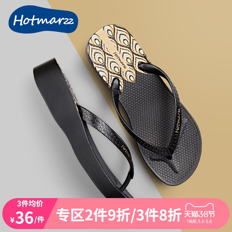 hotmarzz坡跟人字拖女式厚底防滑中跟沙灘鞋夾趾高跟外穿涼拖鞋在類目 女鞋, 拖鞋, 人字拖中 - 來自Buy2taobao.com提供專業的淘寶代購服務