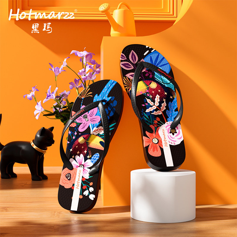 hotmarzz/黑玛人字拖鞋女2025新款夏外穿拖鞋夹板夹脚防滑沙滩鞋,女鞋,人字拖,淘宝优惠券,粉丝福利购,淘宝优惠卷