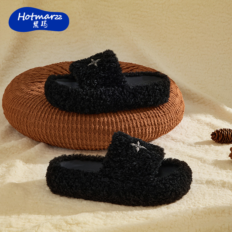 黑玛毛毛拖鞋女外穿2025新款