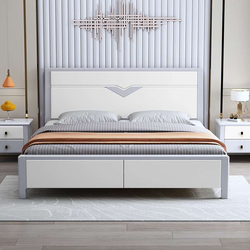 床实木简约现代双人1.8米大床主卧室白色婚床抽屉高箱储物床1.5m在类目 住宅家具, 床类, 实木床中 - 来自Buy2taobao.com提供专业的淘宝代购服务