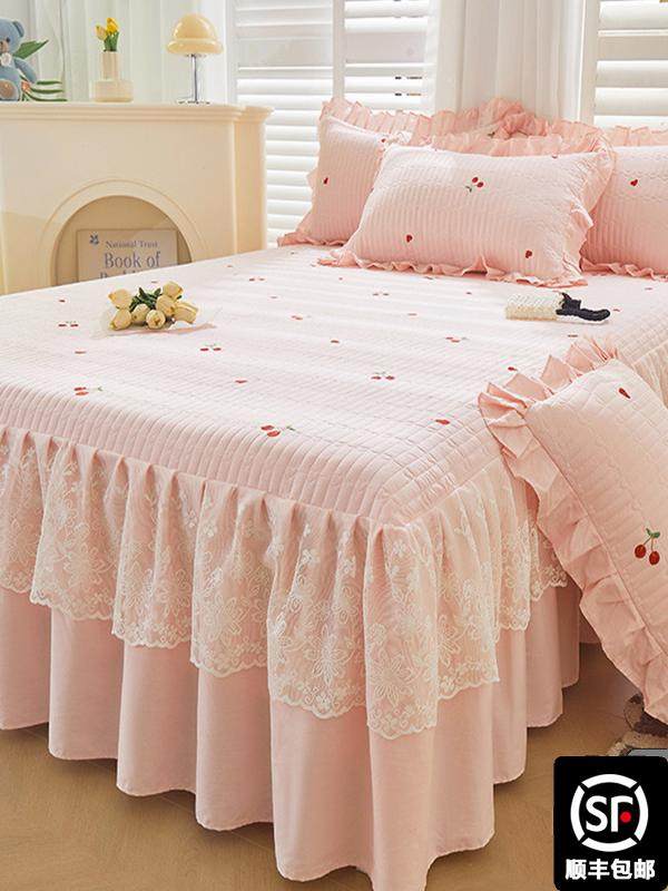 新款蕾丝床裙单件全棉纯棉床罩款床单四季通用床盖带裙边床围裙罩,床上用品,床裙,淘宝优惠券,粉丝福利购,淘宝优惠卷