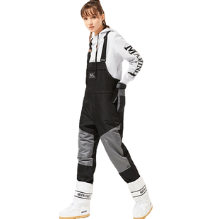 背带滑雪裤男女新款防风防水显瘦背带裤单双板滑雪裤束腿连体雪裤