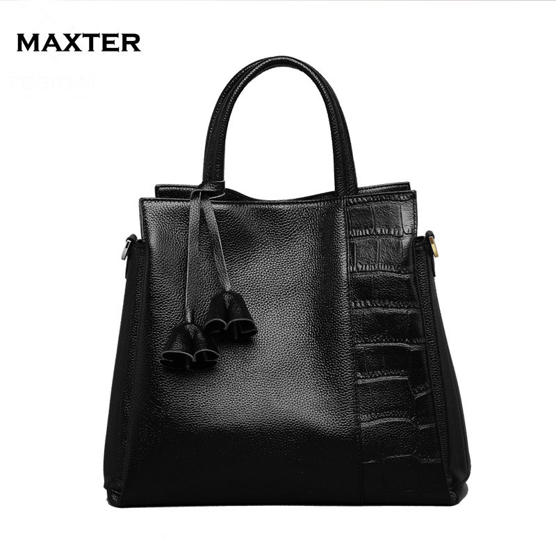 MAXTER/玛茜特包包2019新款时尚百搭鳄鱼纹手提包 欧美风单肩包