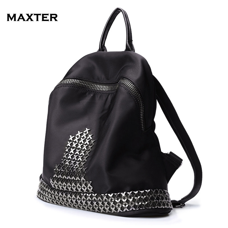 MAXTER/玛茜特2019新款包包简约时尚百搭双肩撞色牛津布双肩包