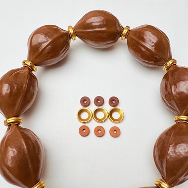 皮包金色隔片防磨损 橄榄核梅林铁核素串隔片 金黄色DIY文玩配饰