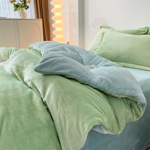 冬季四件套法兰绒加绒毛绒牛奶绒