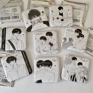 现货正版七桃某某定格系列线稿吧唧方形徽章江添盛望周边谷子礼物