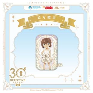 正版名侦探柯南-30周年纪念限定长方徽章吧唧新一毛利兰周边谷子