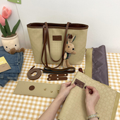 大容量通勤托特包diy手工编织包包自制材料质感单肩包送朋友礼物