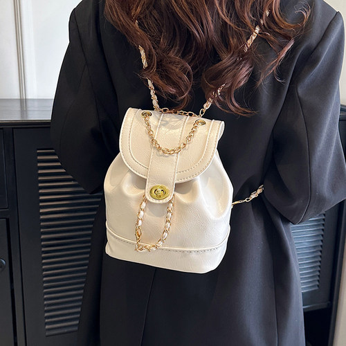 链条双肩包女diy手工编织包包