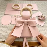 Вязаная сумка ручной работы с бантиком, набор материалов, сумка на одно плечо, связать своими руками, коллекция 2023