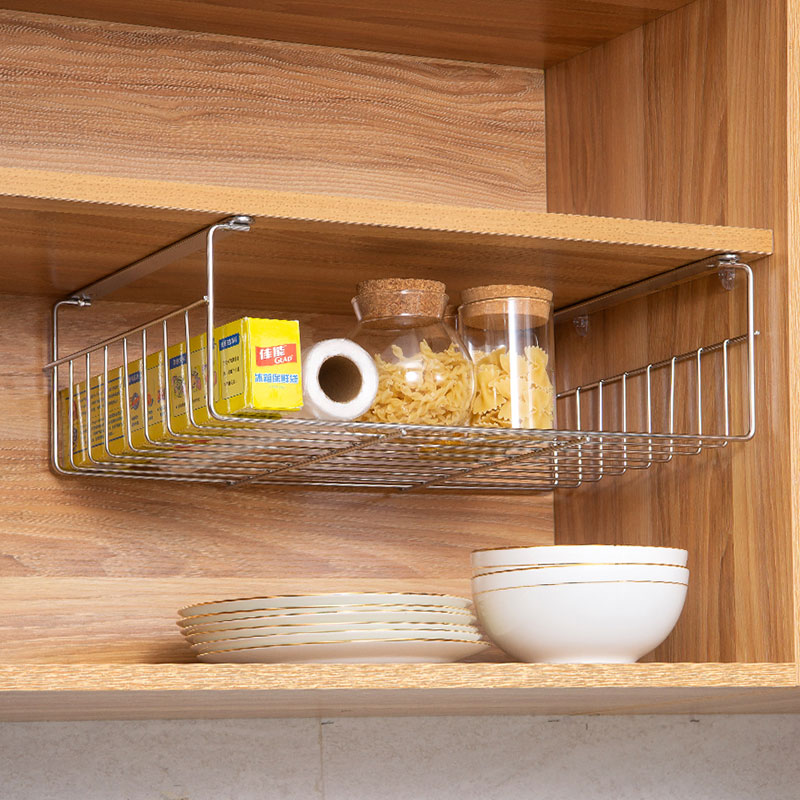 304不锈钢厨房置物架子砧板吊柜免打墙孔橱柜收纳神器隔板下挂篮,厨房/烹饪用具,厨房置物架/置物柜/角架,淘宝优惠券,粉丝福利购,淘宝优惠卷