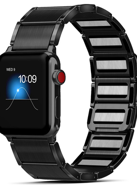 适用apple watch10/9/8/7/6链式不锈钢苹果手表表带iwatchSE通用磁吸设46/45mm男女iphone watch series10代