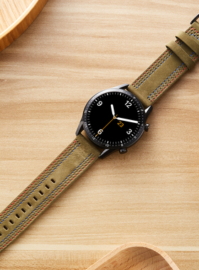 索柯适用华为GT5手表GT4经典小牛皮ECG表带GS真皮GT2E荣耀Magic2柔软watch3pro男女46mm保时捷Runner简约22mm
