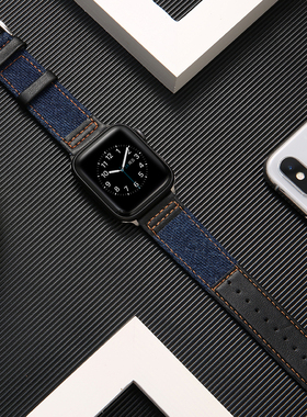 适用iwatch10真皮applewatch ultra2苹果手表表带替换带女男45mm46潮新款iphone series6/SE/7/s8/9/49mm通用