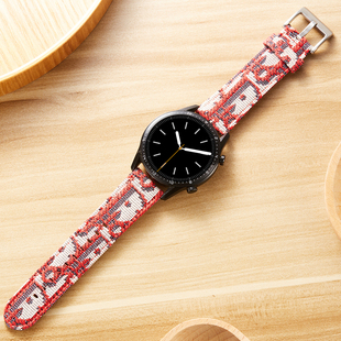 46mm时尚 ecg女款 皮质gt3pro手表带荣耀magic2个性 Runner智能运动gt1 新款 索柯适用华为gt5表带尼龙watch4pro