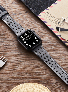 索柯适用苹果手表apple watch10表带s9真皮iwatch8/7/5/4/SE/6代series手表带49/46mm运动皮质s9男女款ultra2