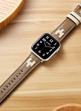 索柯适用苹果手表WatchS10表带高级感拼色系创意皮带AppleWatchSeries1/2/3/4/5/6/7/8/9代表带iwatch秋冬