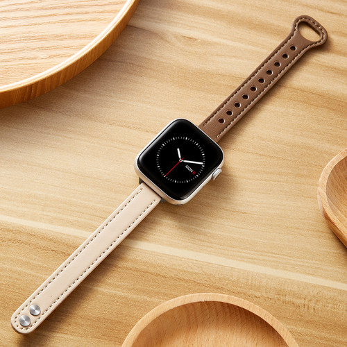 适用applewatch8真皮表带