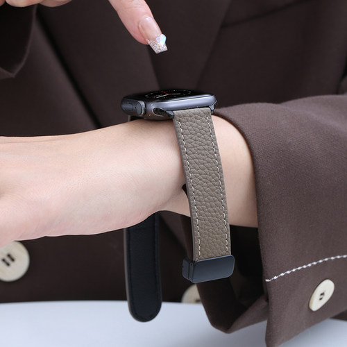 适用applewatch真皮表带