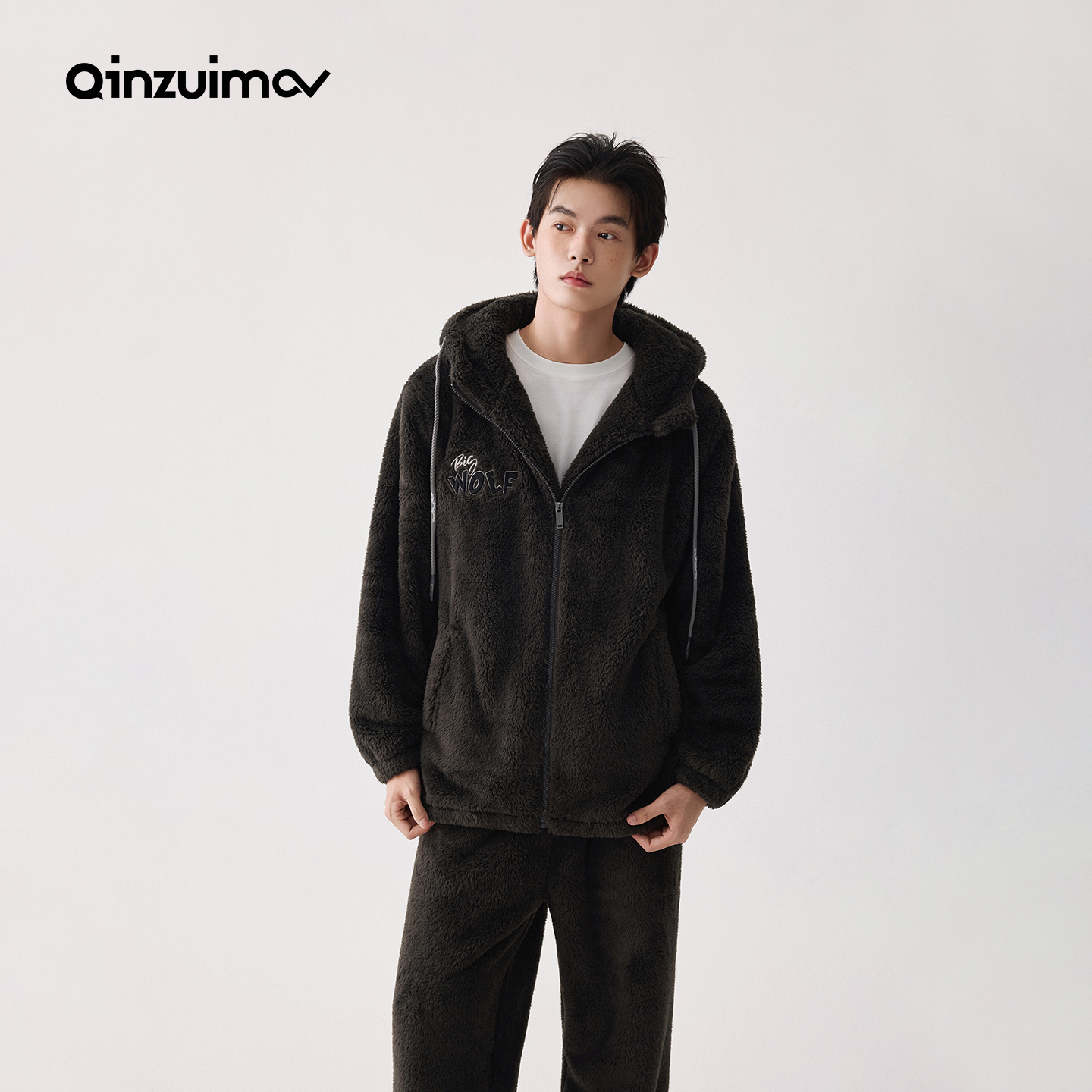 亲嘴猫暖暖绒加厚可外穿家居服