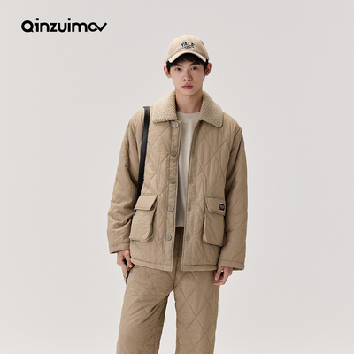 亲嘴猫可外穿三层夹棉家居服套装