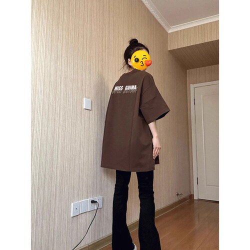 宽松正肩短袖T恤女夏季纯棉上衣
