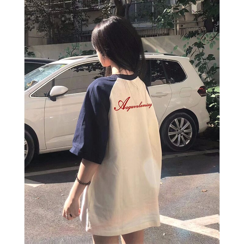 美式复古重磅纯棉短袖t恤女夏季