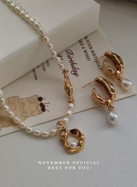 原创设计法式丝巾珍珠项链小众