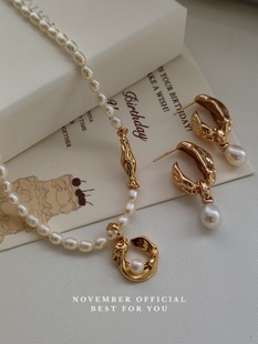 纯银天然珍珠项链气质法式 丝巾系列 小众设计 原创设计 November