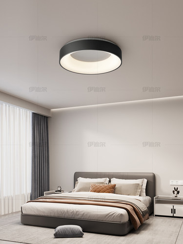 北欧简约现代房间护眼新极简圆形餐厅主卧室灯