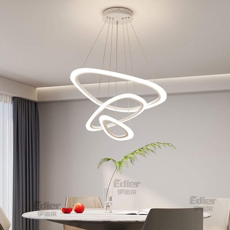 餐厅吊灯简约现代大气鱼线型客厅大厅书房卧室新款led中山灯具