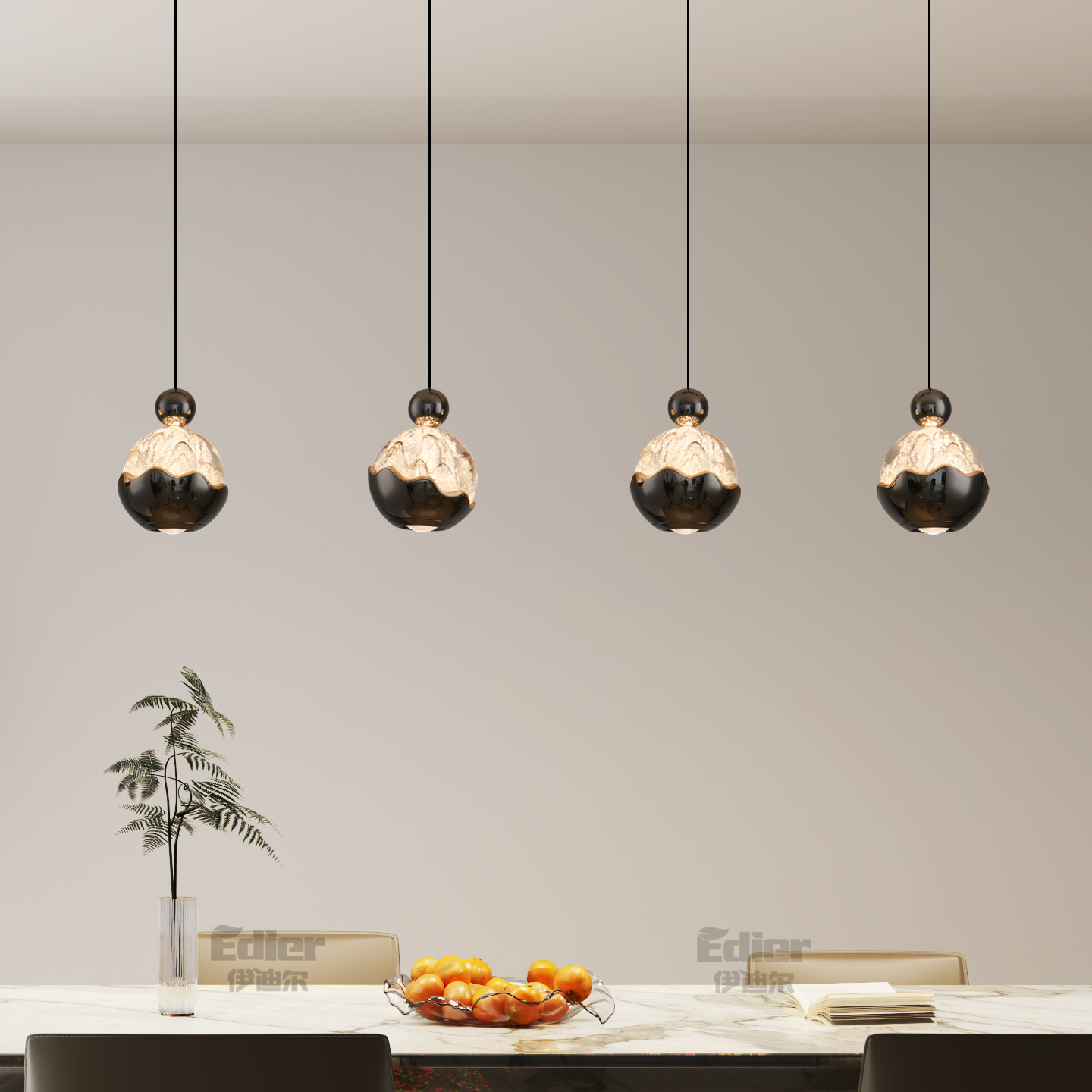 雪山氛围餐厅吊灯意式轻奢风