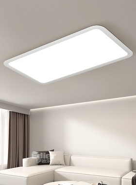 客厅灯创意极简长方形ledv吸顶灯大气个性家用主卧室书房餐厅灯具