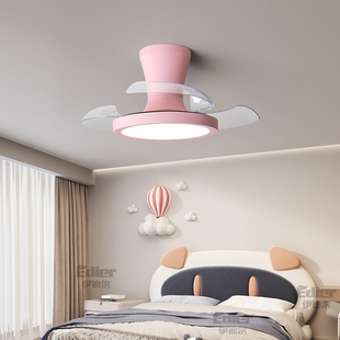 新款 儿童餐厅隐形风扇灯现代简约电扇一体灯节能变频全光谱吸顶灯