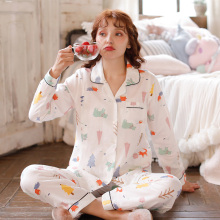 梦蜜夏季薄款纯棉纱布月子服女产后哺乳衣春秋孕妇睡衣产妇喂奶服