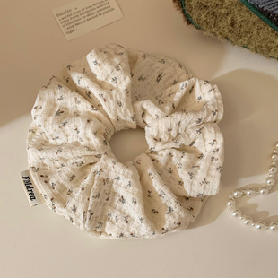 米色碎花大肠发圈女高级感扎头发超大头绳韩系低马尾慵懒风发饰