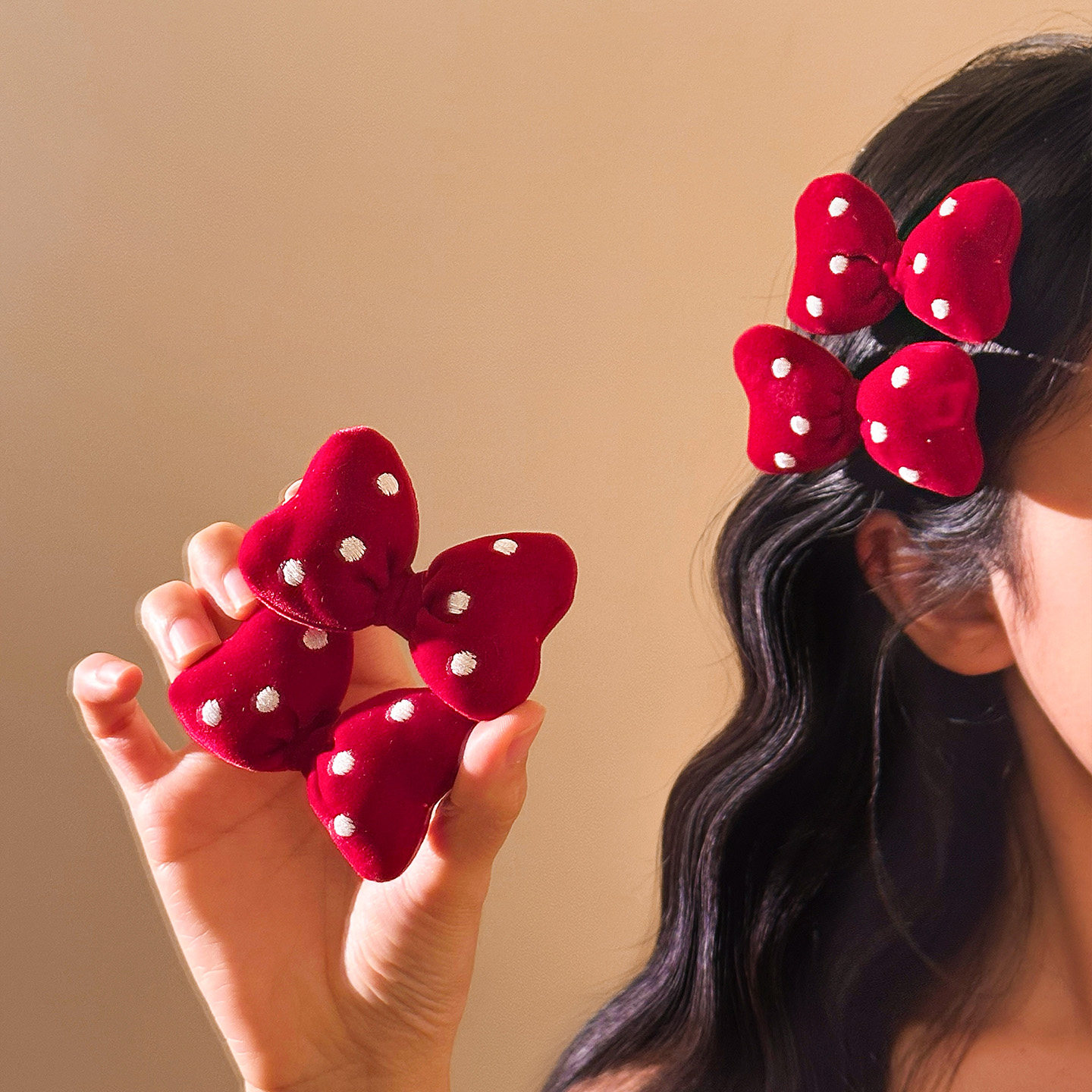 甜心米妮~红色波点蝴蝶结发夹边夹侧边刘海夹子可爱发卡新年头饰,饰品/流行首饰/时尚饰品新,发饰,淘宝优惠券,粉丝福利购,淘宝优惠卷