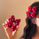 甜心米妮 红色波点蝴蝶结发夹边夹侧边刘海夹子可爱发卡新年头饰